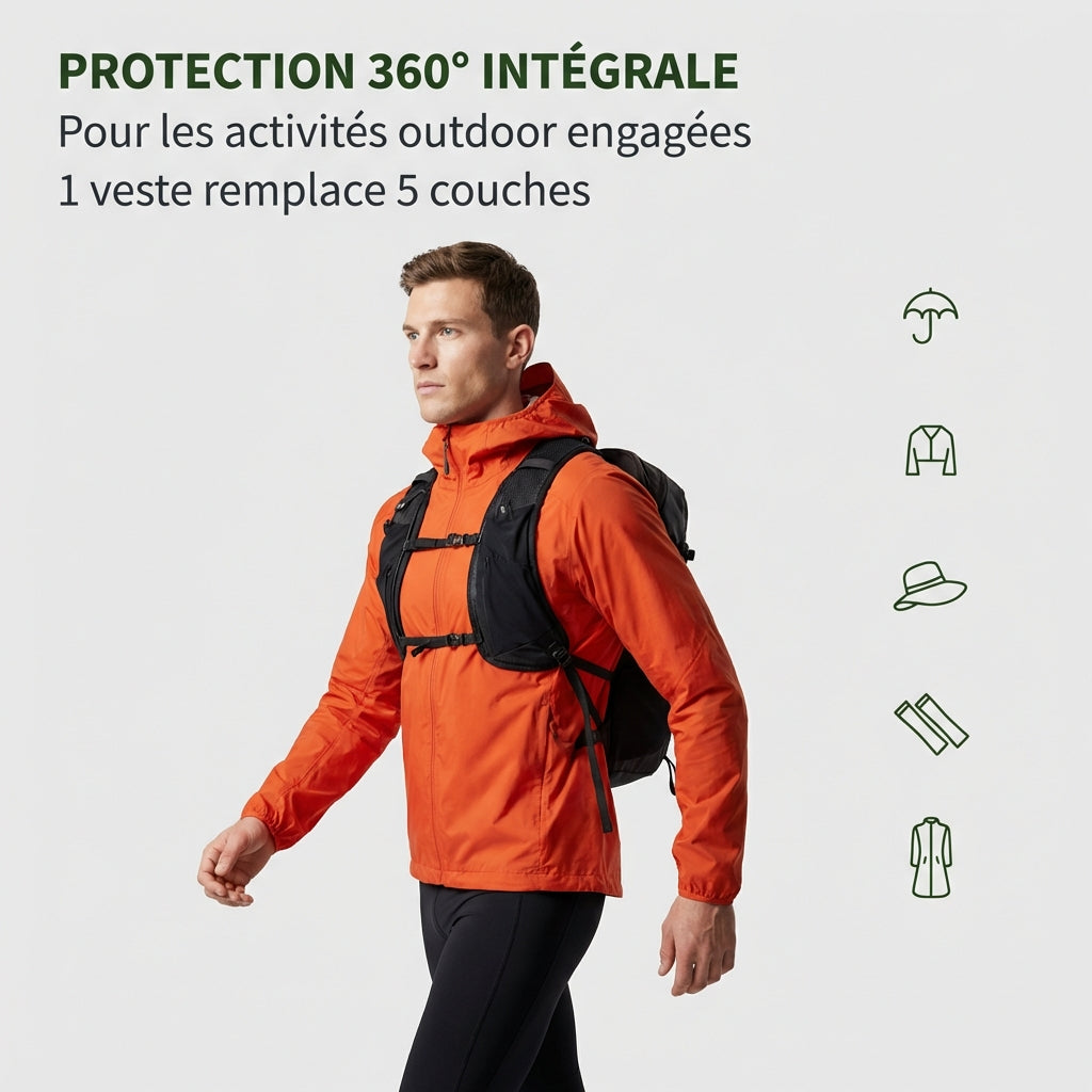 Veste coupe-vent Trail Homme – Imperméable, respirante & réfléchissante