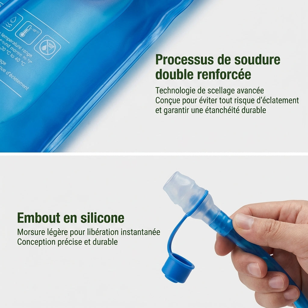 Poche d’Hydratation Trail 1.5L / 2L / 3L — Hydratation Longue Distance