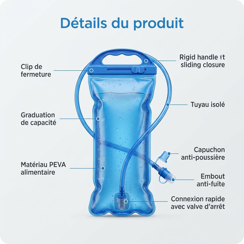 Poche d’Hydratation Trail 1.5L / 2L / 3L — Hydratation Longue Distance