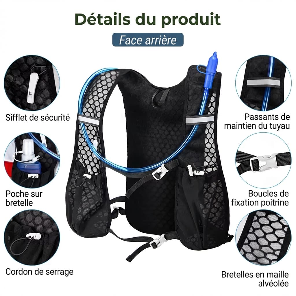 Sac d’hydratation Trail – Gilet respirant léger