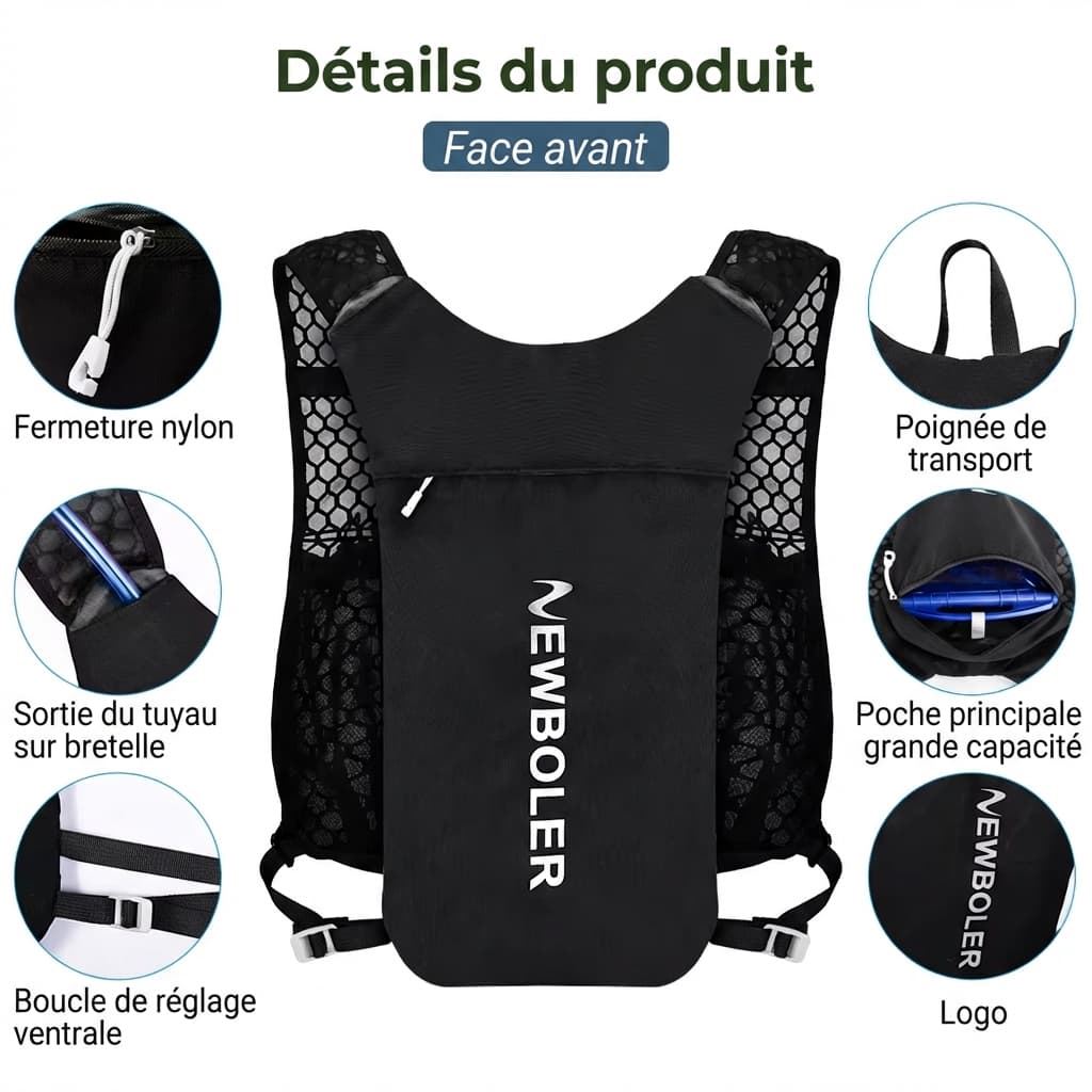 Sac d’hydratation Trail – Gilet respirant léger