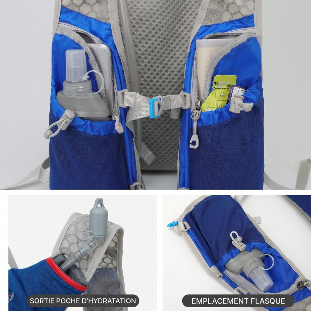 Gilet d’Hydratation Trail 5L — Respirant, Stable, Prêt pour la Montagne