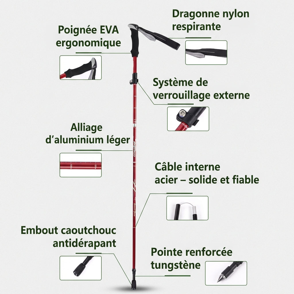 Bâtons de Trail & Randonnée Télescopiques — Stabilité Active & Légèreté Maîtrisée