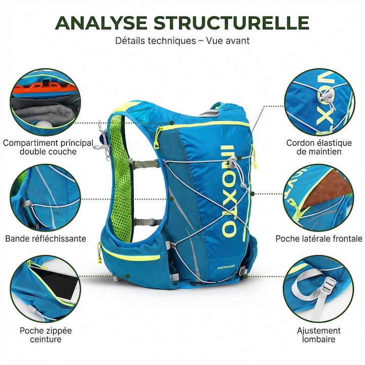 Gilet d’Hydratation Trail 5L — Respirant, Stable, Prêt pour la Montagne