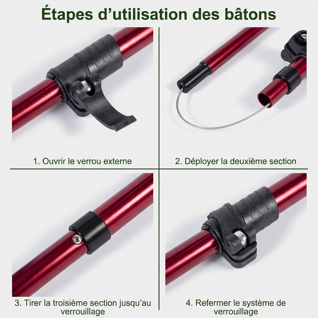 Bâtons de Trail & Randonnée Télescopiques — Stabilité Active & Légèreté Maîtrisée