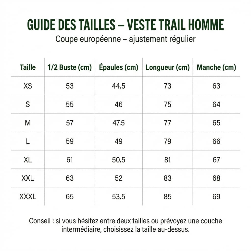 Veste coupe-vent Trail Homme – Imperméable, respirante & réfléchissante