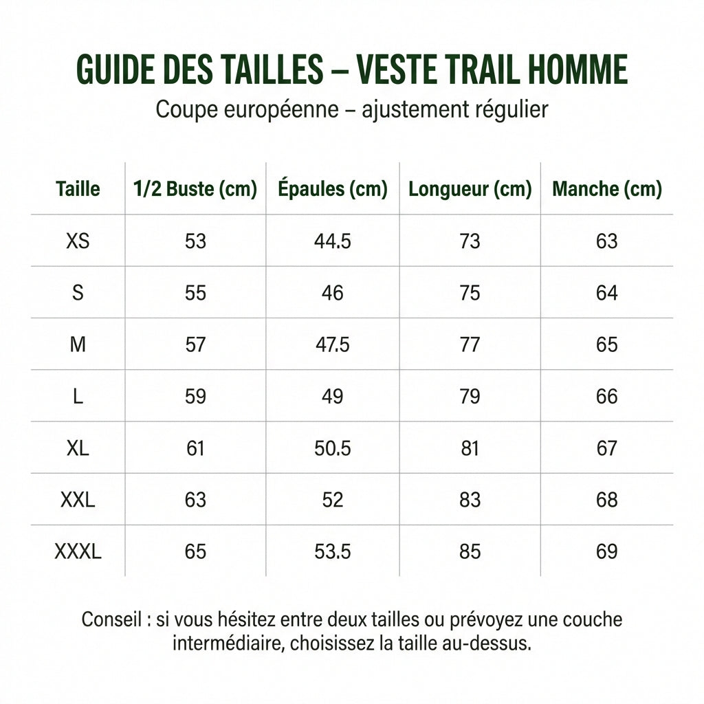 Veste coupe-vent Trail Homme – Imperméable, respirante & réfléchissante